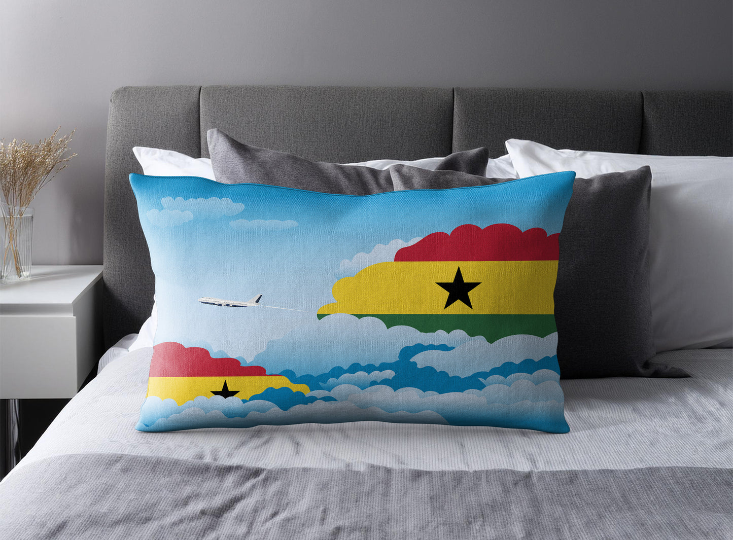Ghana Day Clouds Pillow Case and Pillow Throw