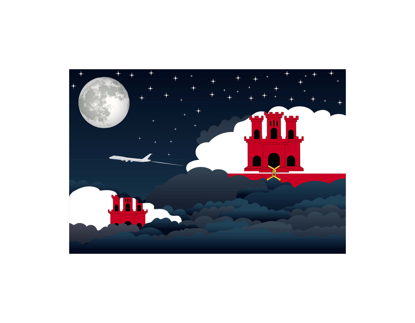 Gibraltar Night Clouds Blanket Throw