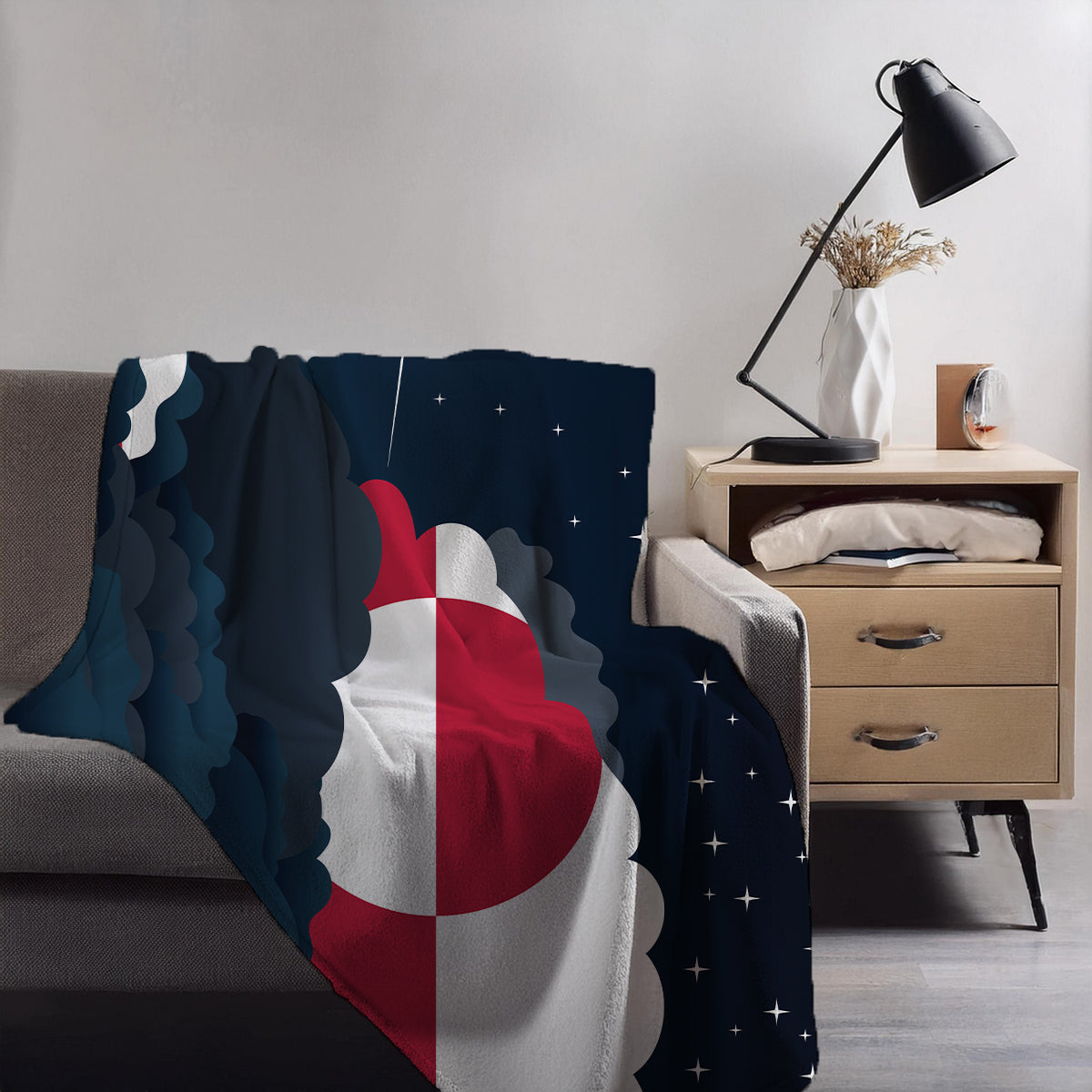Greenland Night Clouds Blanket Throw