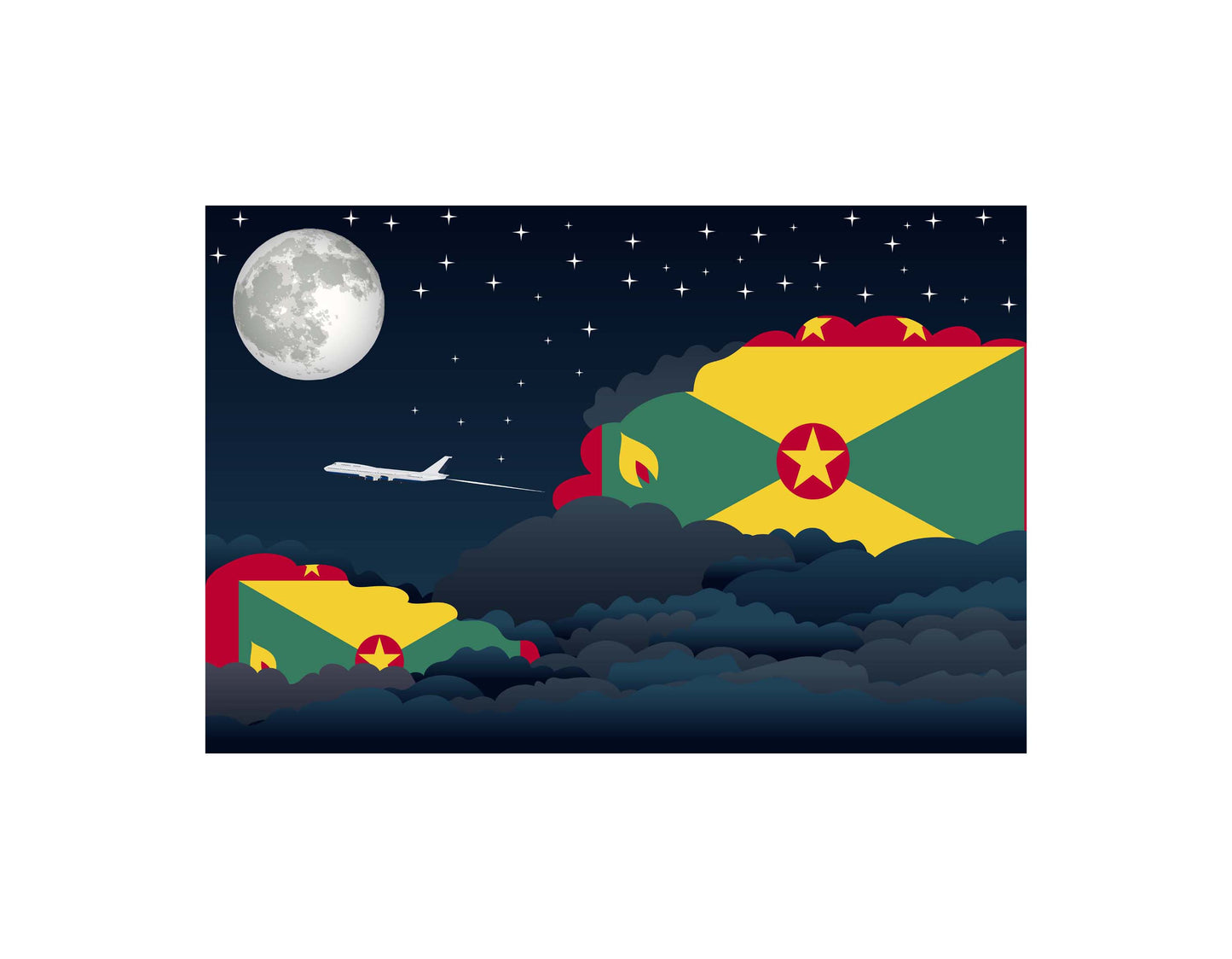 Grenada Night Clouds Blanket Throw