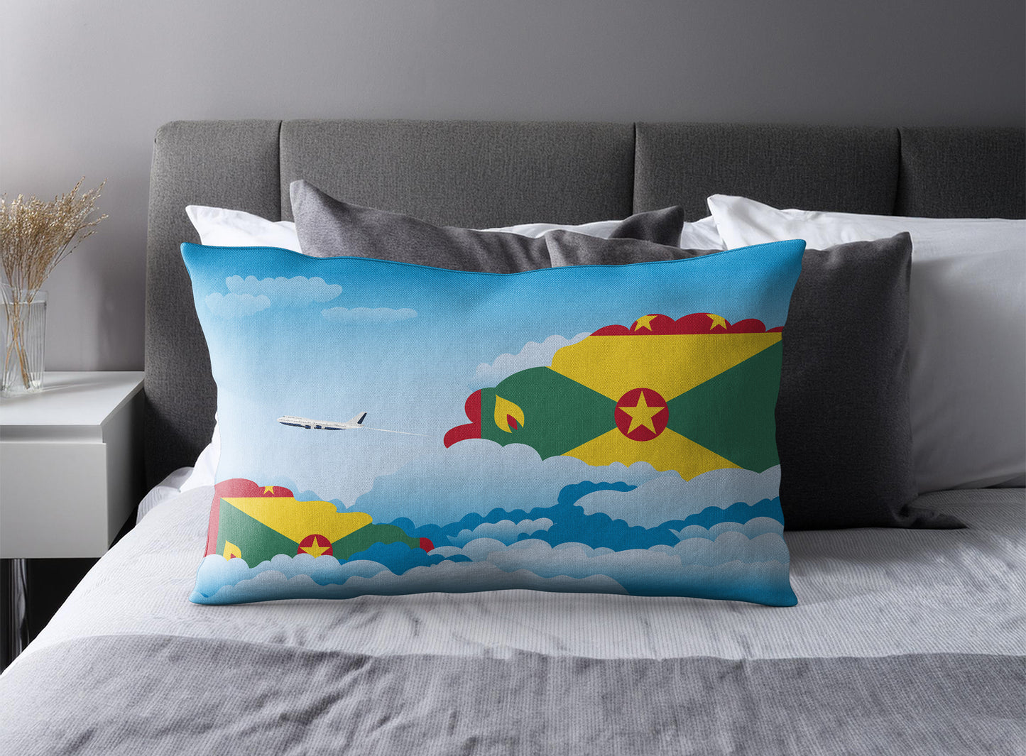 Grenada Day Clouds Pillow Case and Pillow Throw