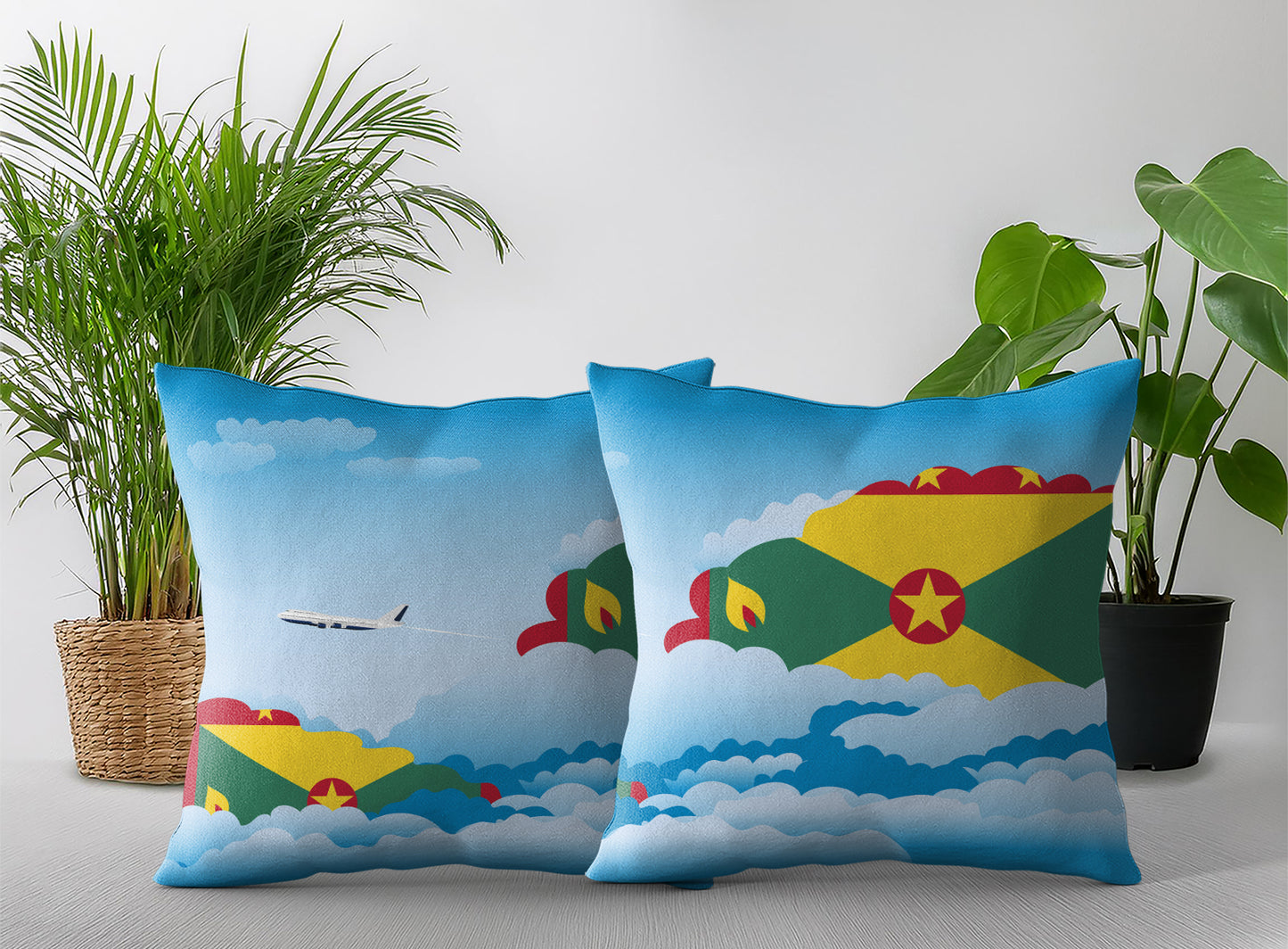 Grenada Day Clouds Pillow Case and Pillow Throw