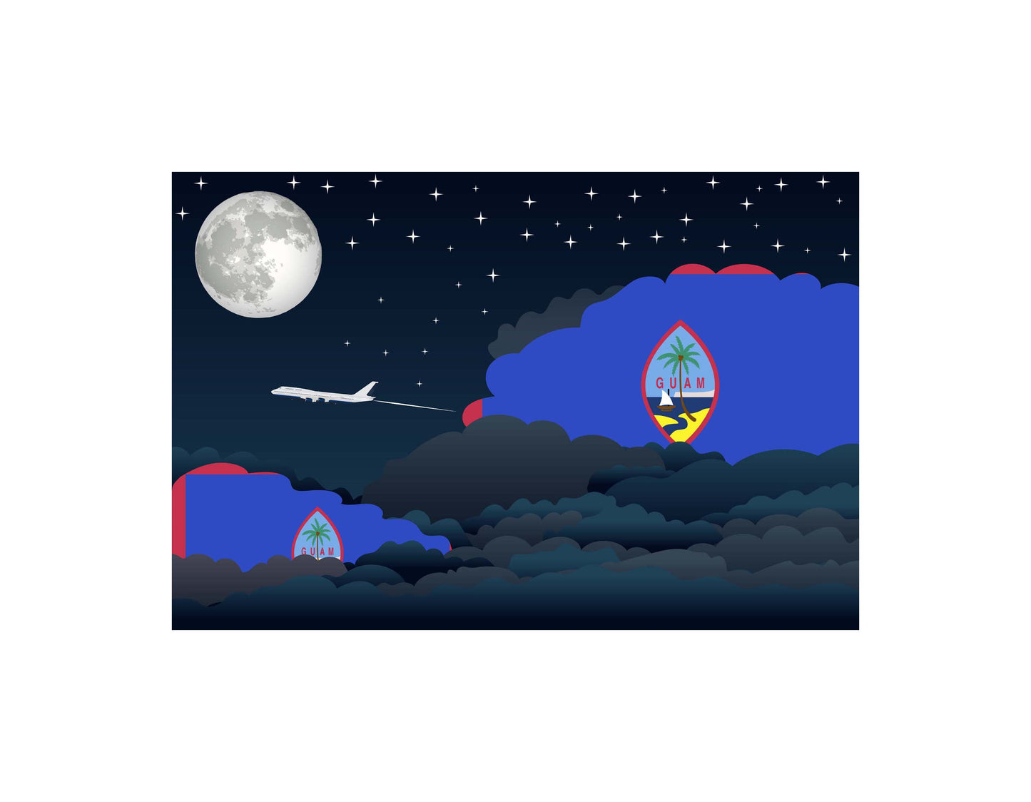 Guam Night Clouds Blanket Throw