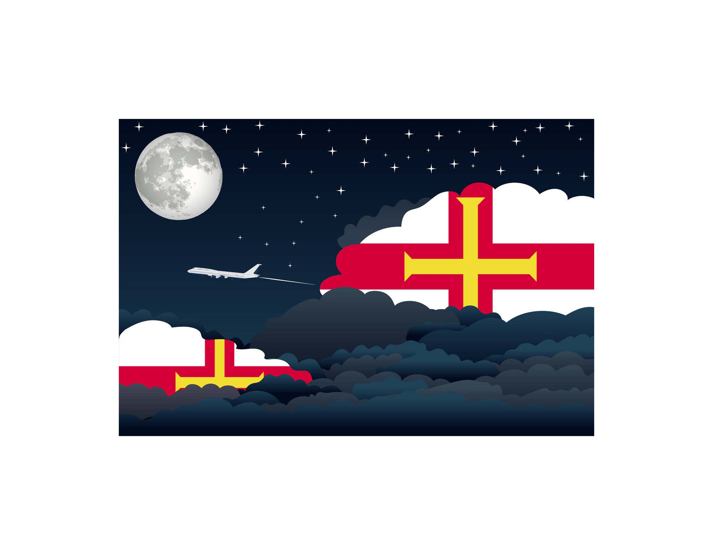 Guernsey Night Clouds Blanket Throw