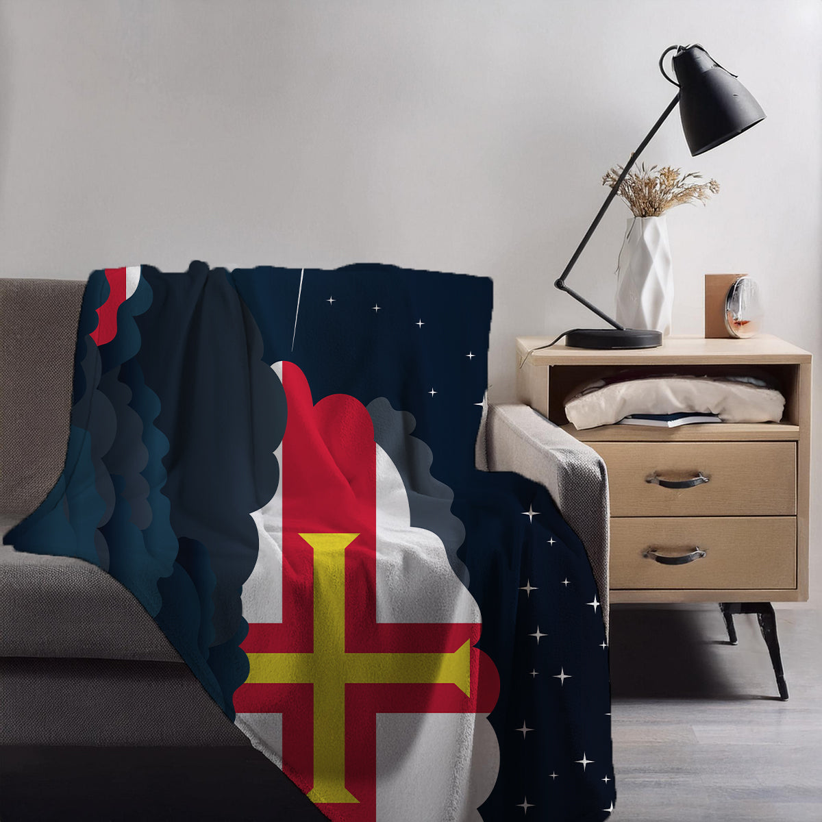 Guernsey Night Clouds Blanket Throw