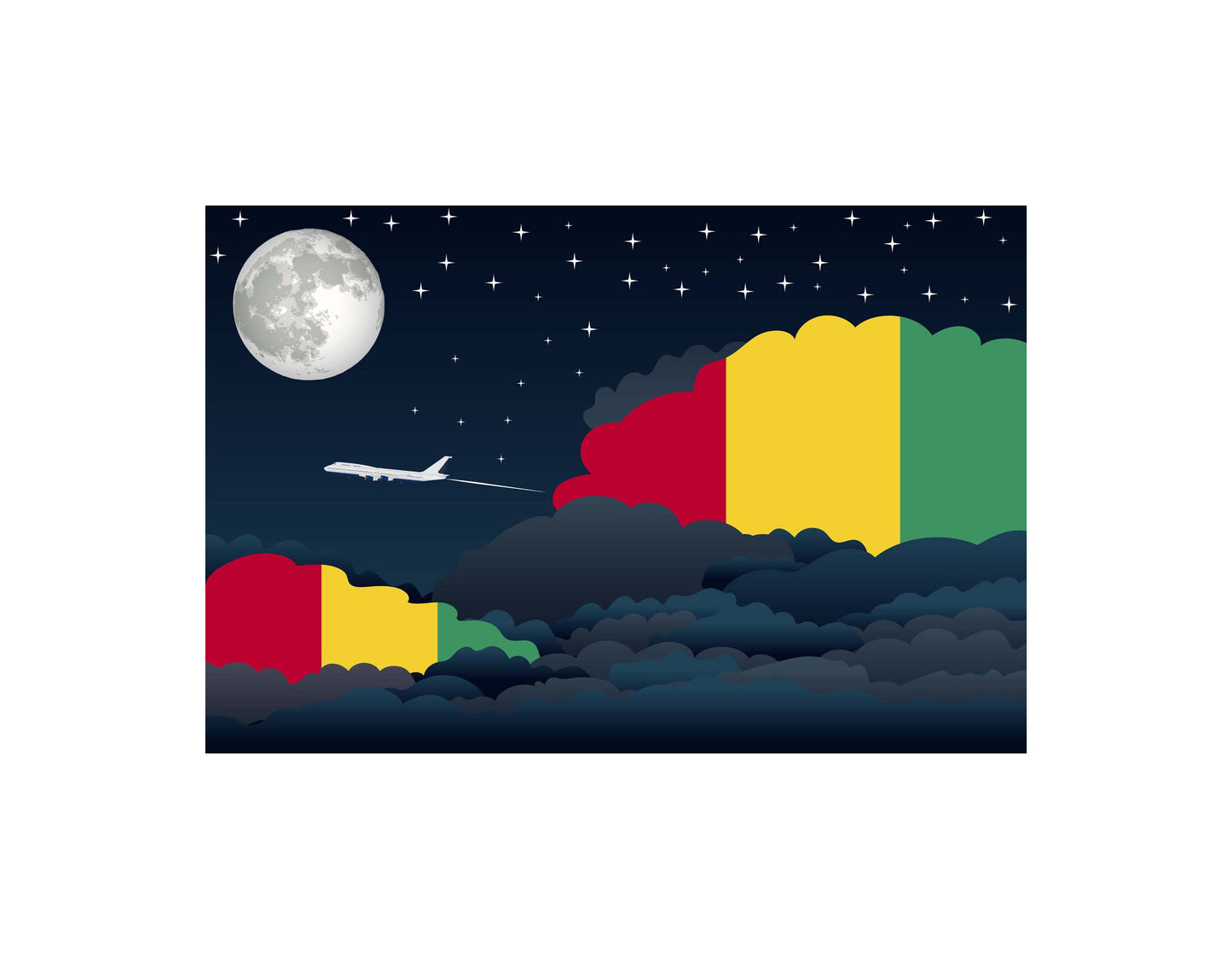 Guinea Bissau Night Clouds Blanket Throw