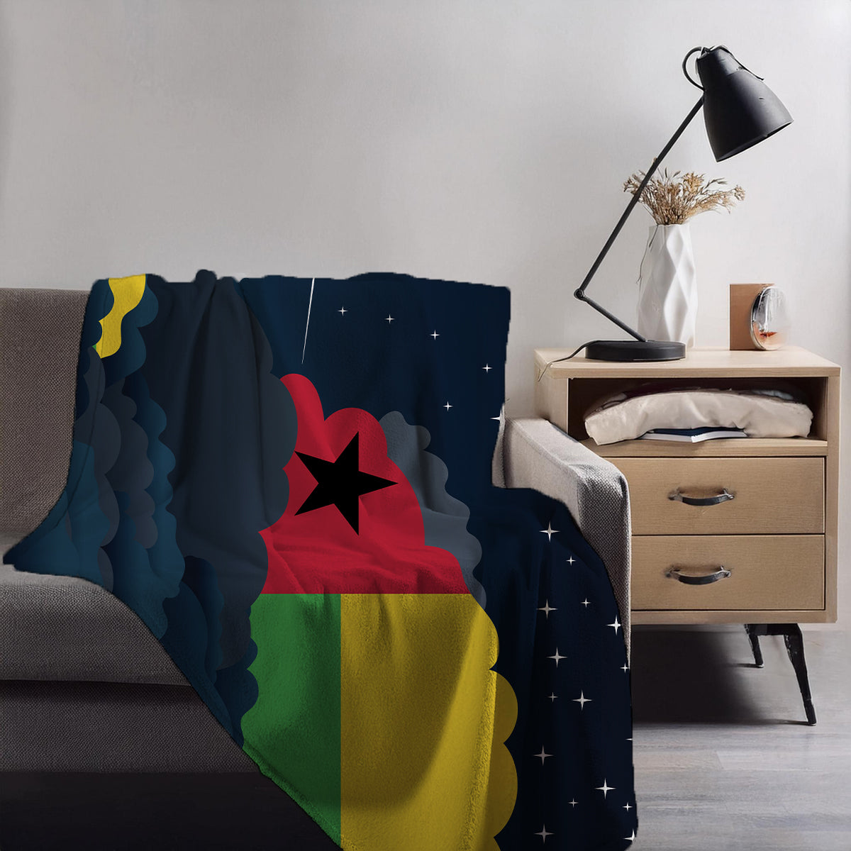 Guinea Bissau Night Clouds Blanket Throw