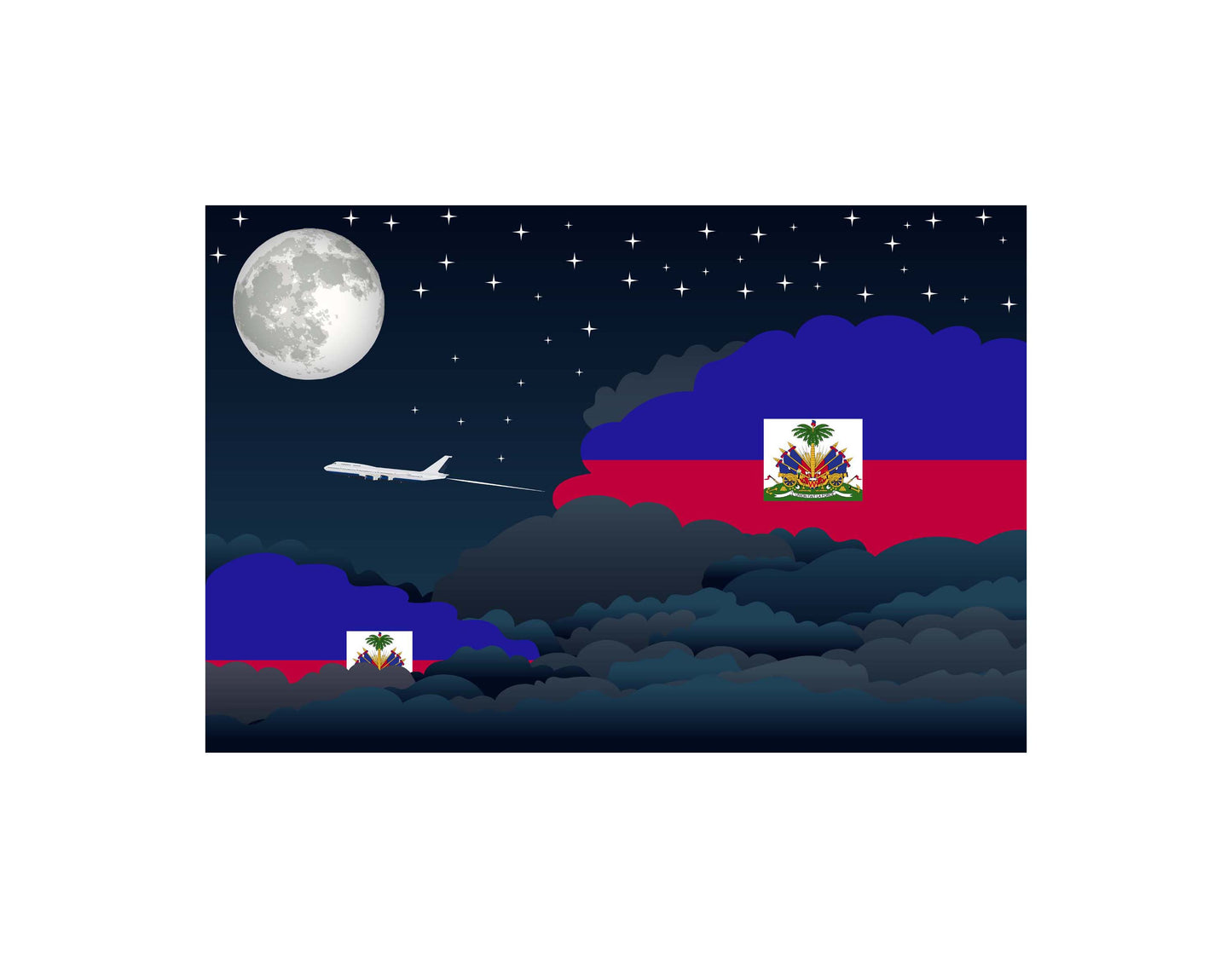 Haiti Night Clouds Blanket Throw