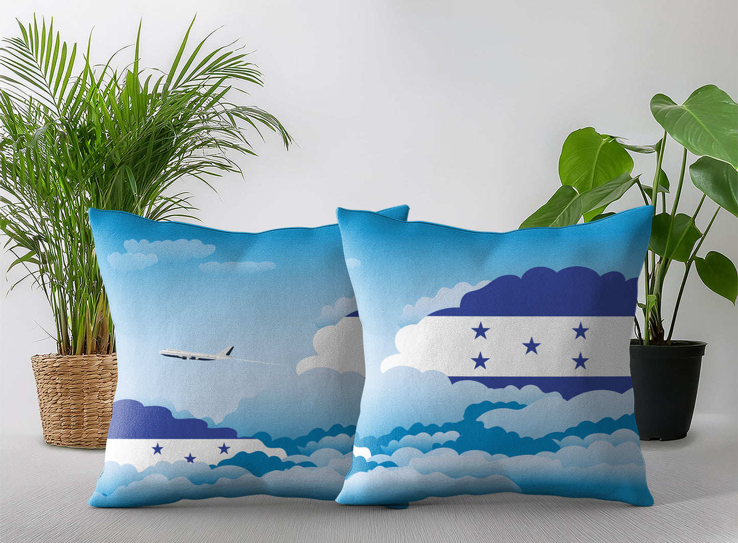 Honduras Day Clouds Pillow Case and Pillow Throw