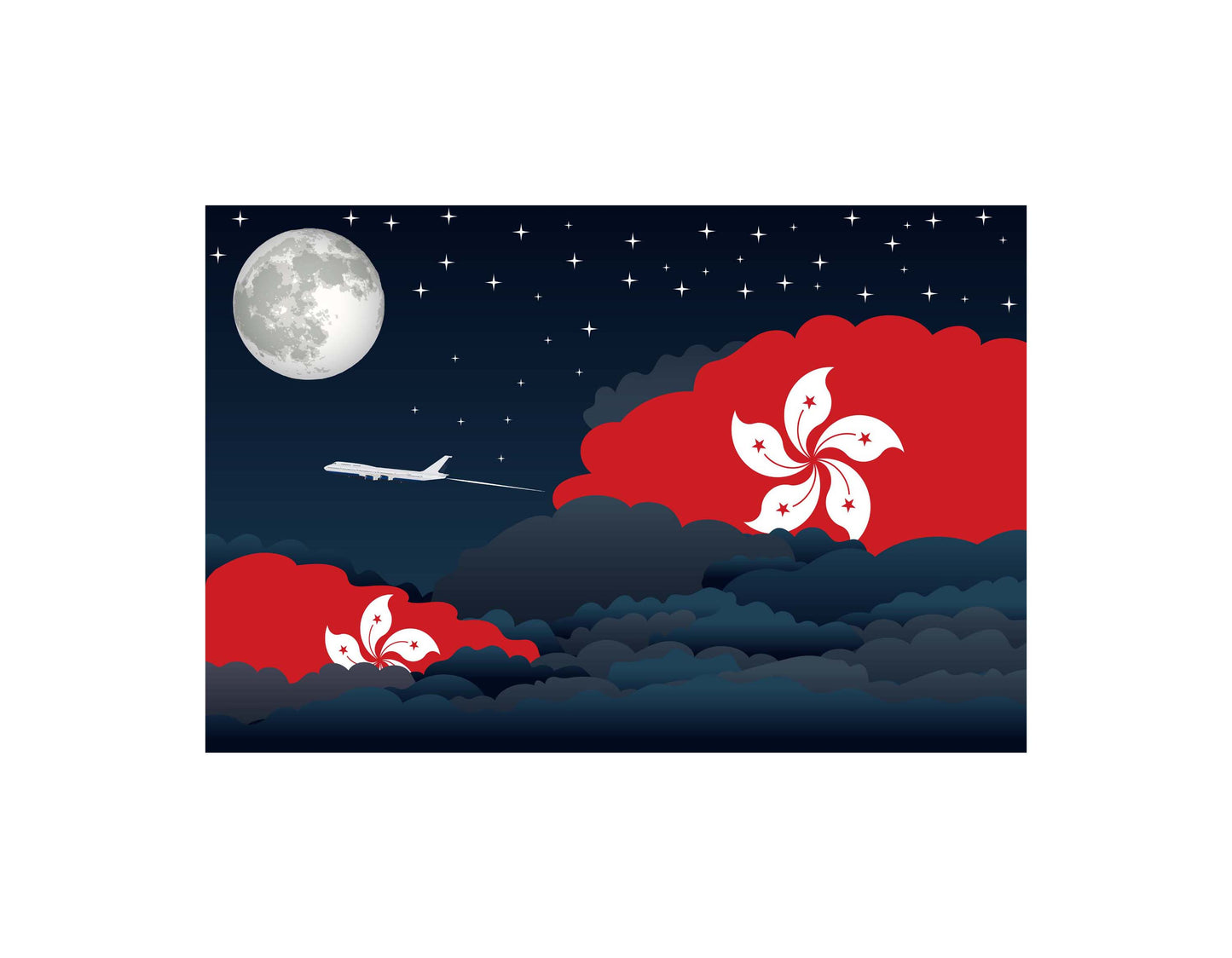 Hong Kong Night Clouds Blanket Throw