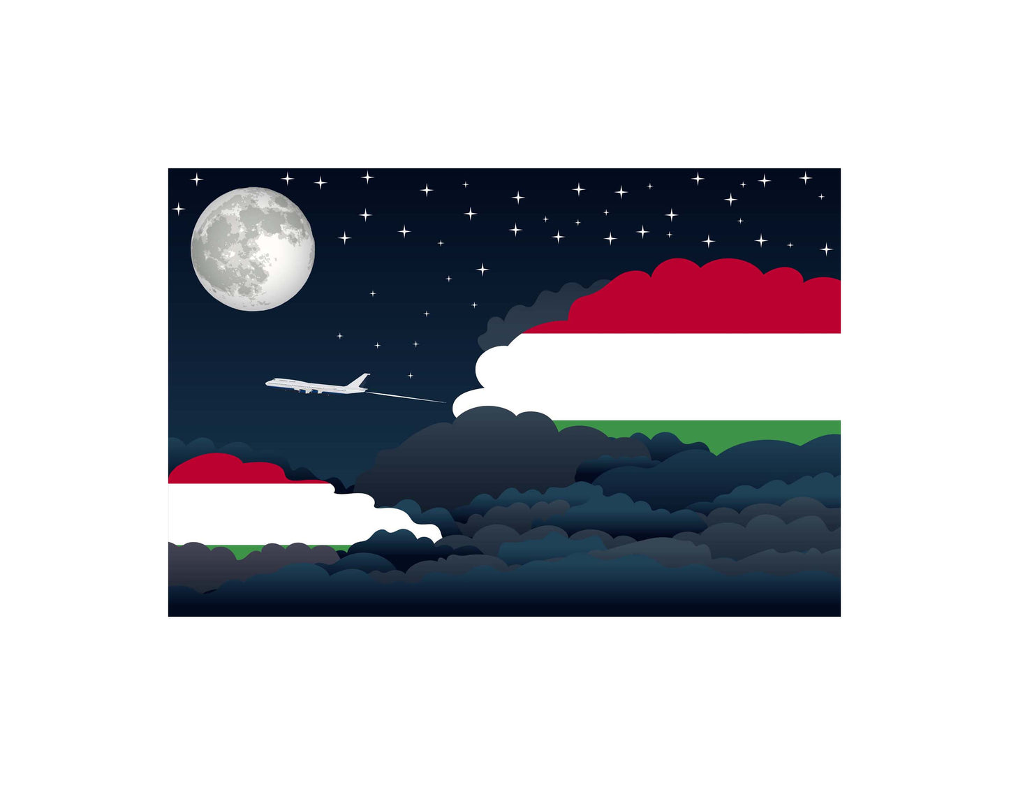 Hungary Night Clouds Blanket Throw
