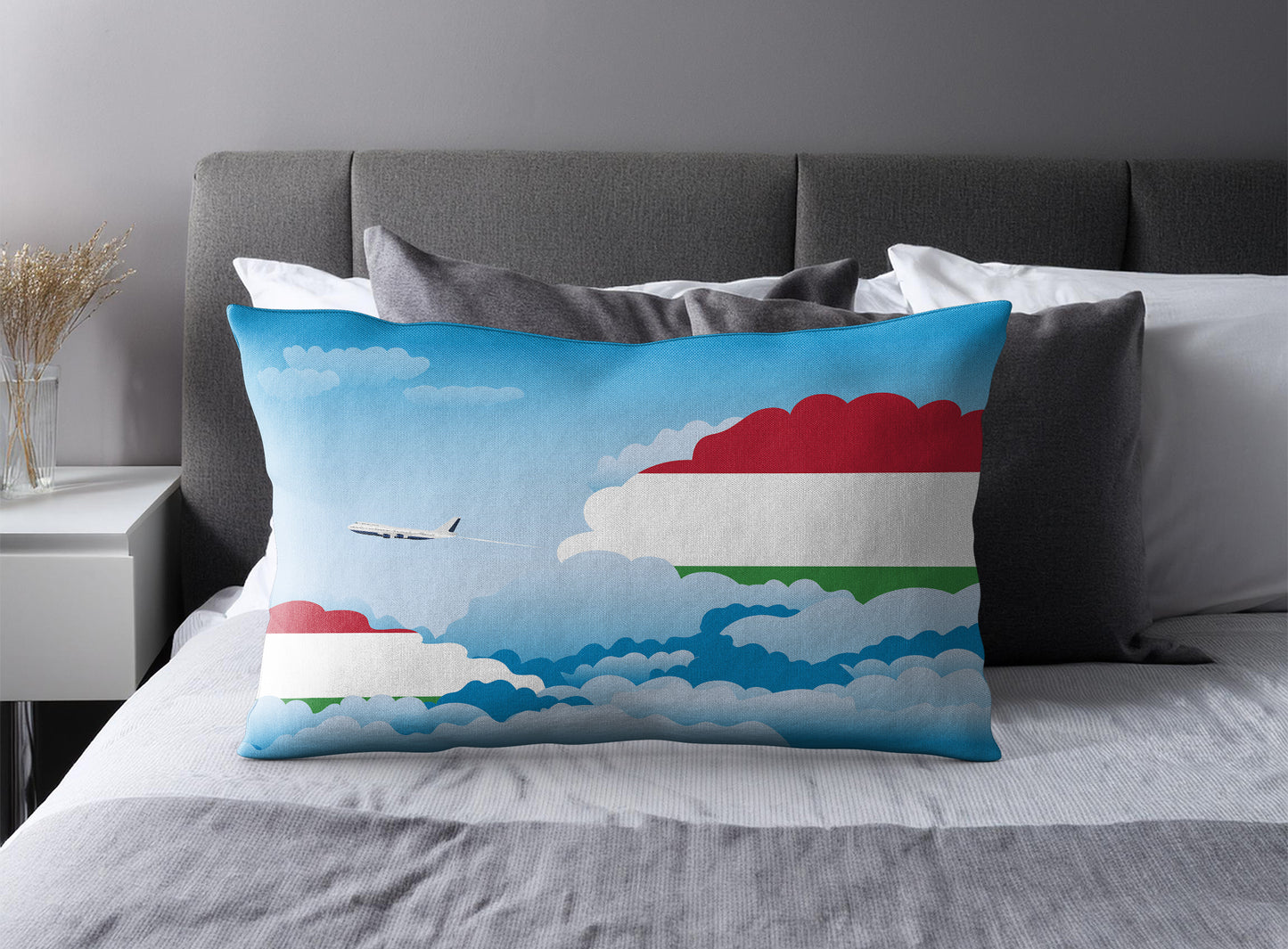 Hungary Day Clouds Pillow Case and Pillow Throw