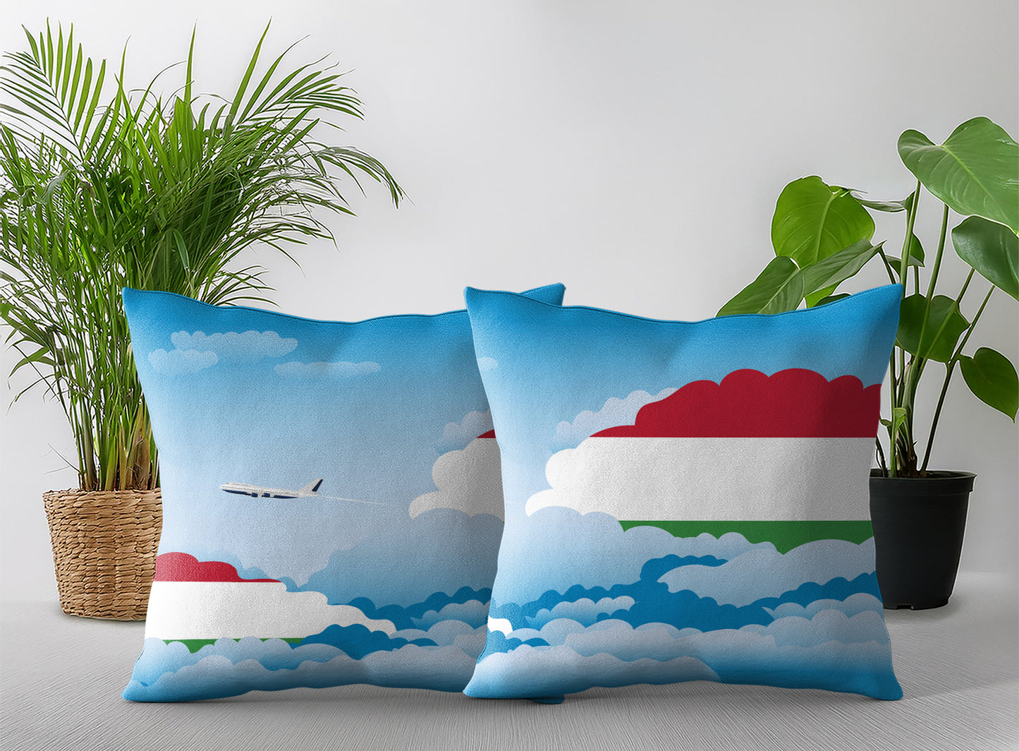 Hungary Day Clouds Pillow Case and Pillow Throw
