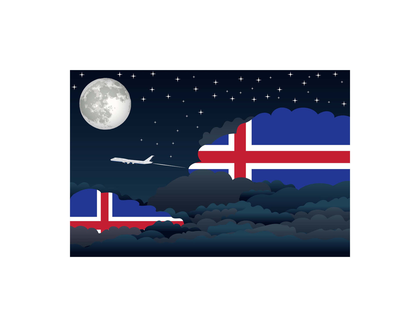 Iceland Night Clouds Blanket Throw