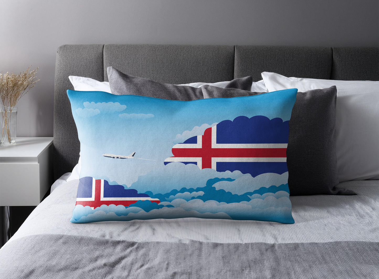 Iceland Day Clouds Pillow Case and Pillow Throw