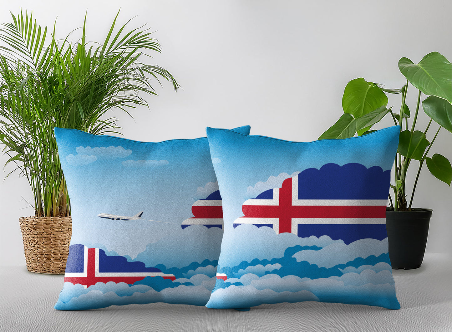 Iceland Day Clouds Pillow Case and Pillow Throw