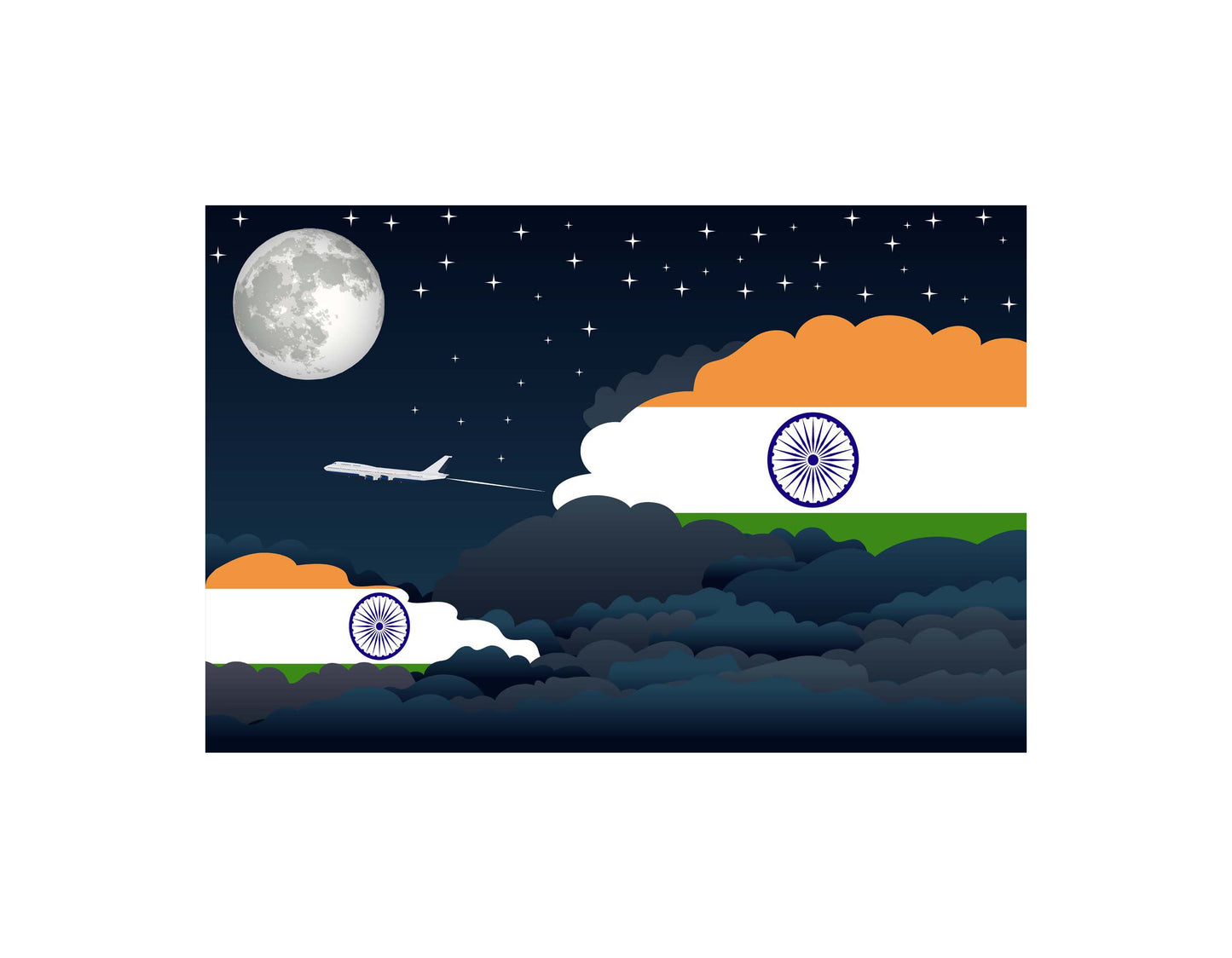 India Night Clouds Blanket Throw
