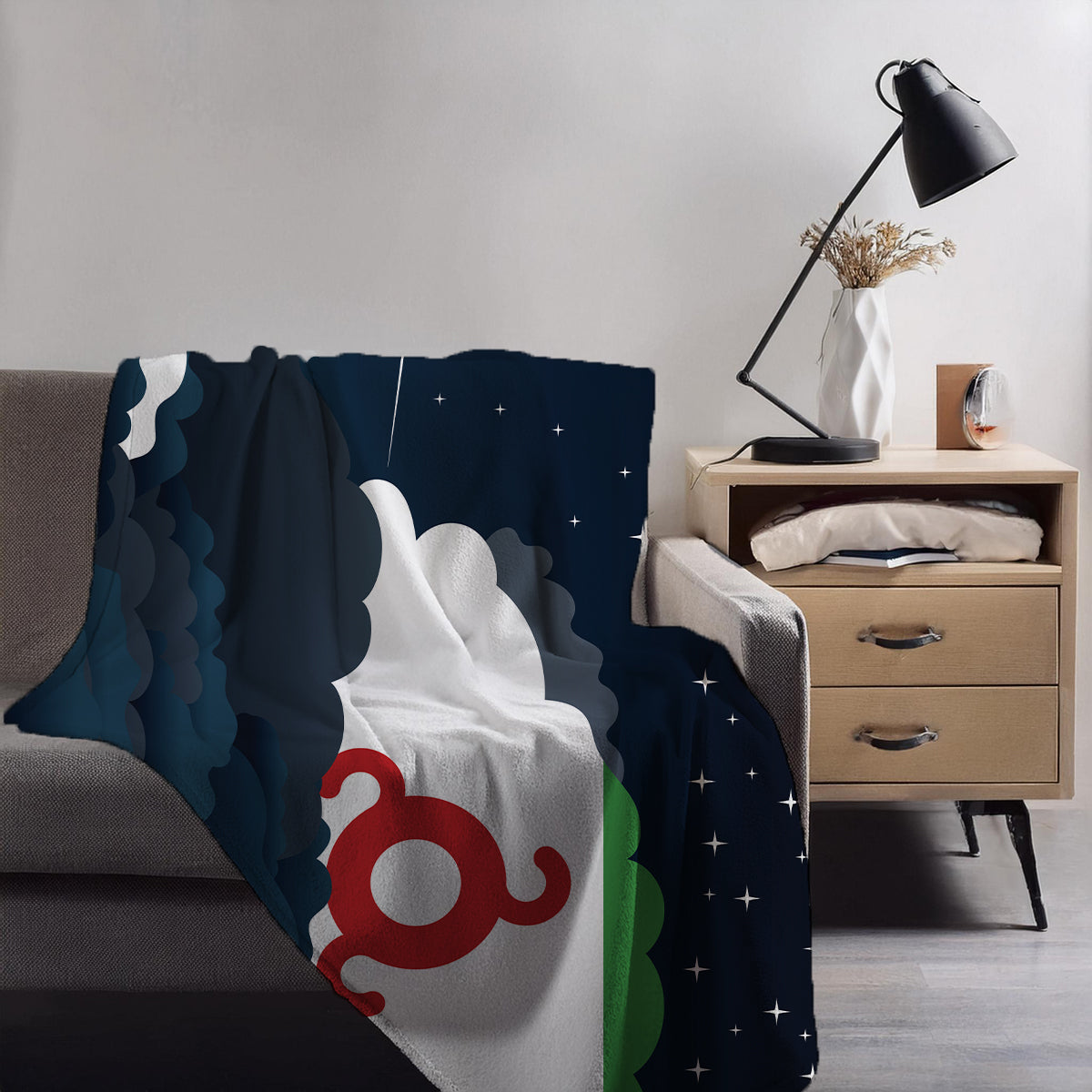 Ingushetia Night Clouds Blanket Throw