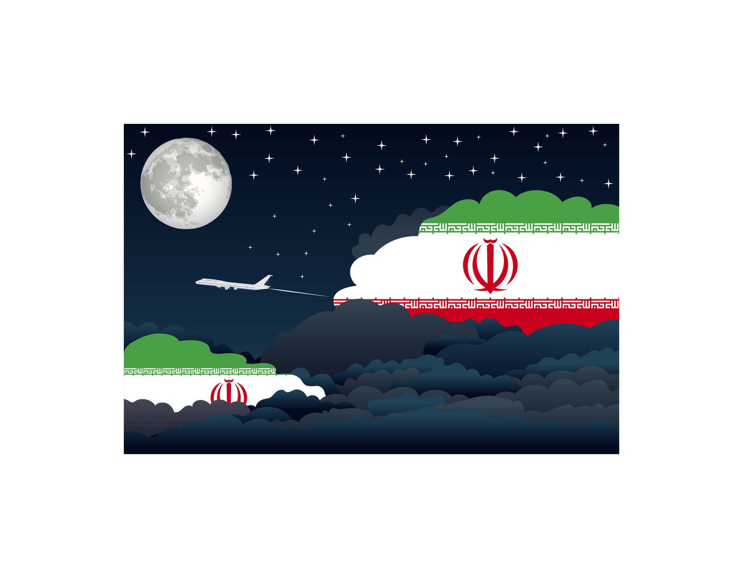 Iran Night Clouds Blanket Throw