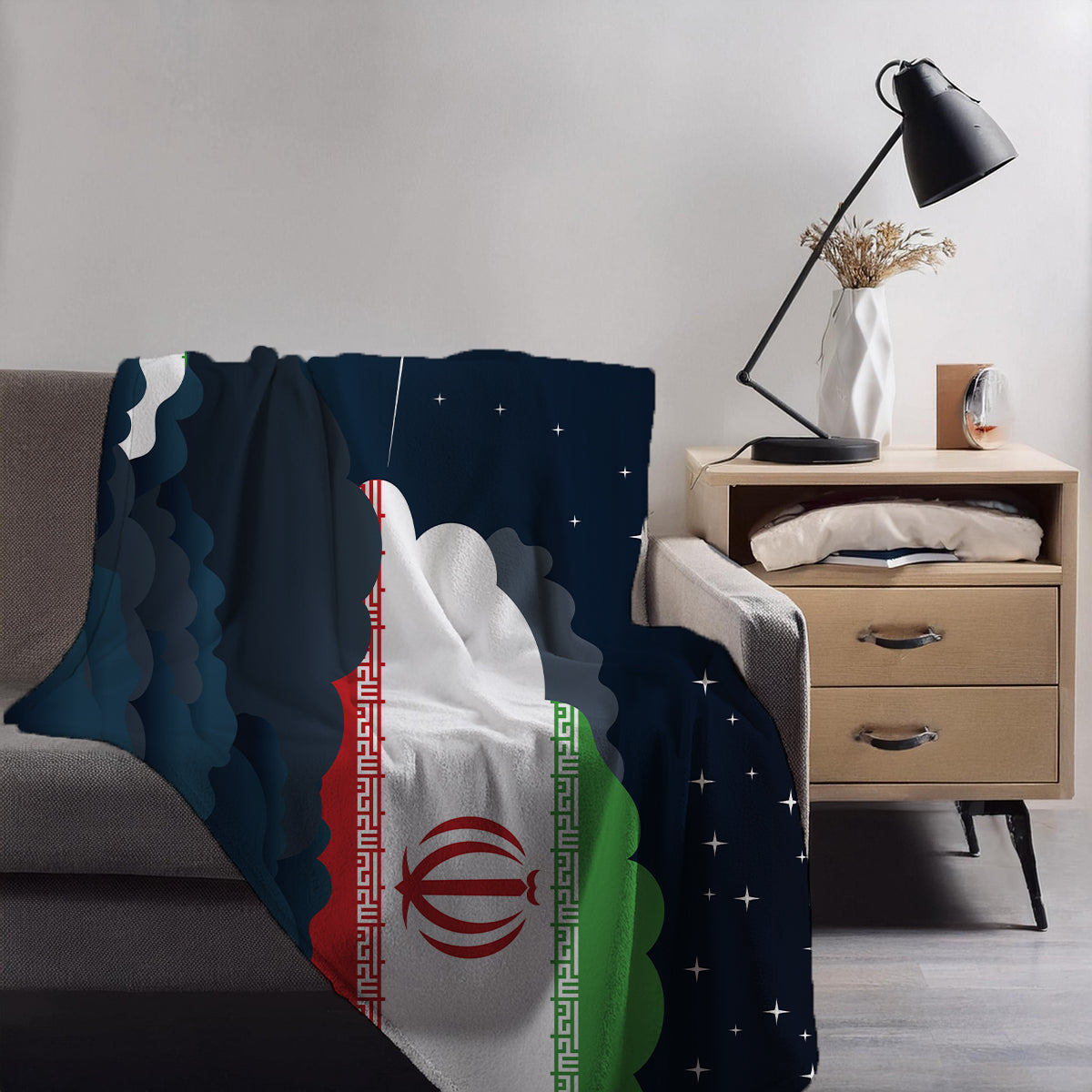 Iran Night Clouds Blanket Throw