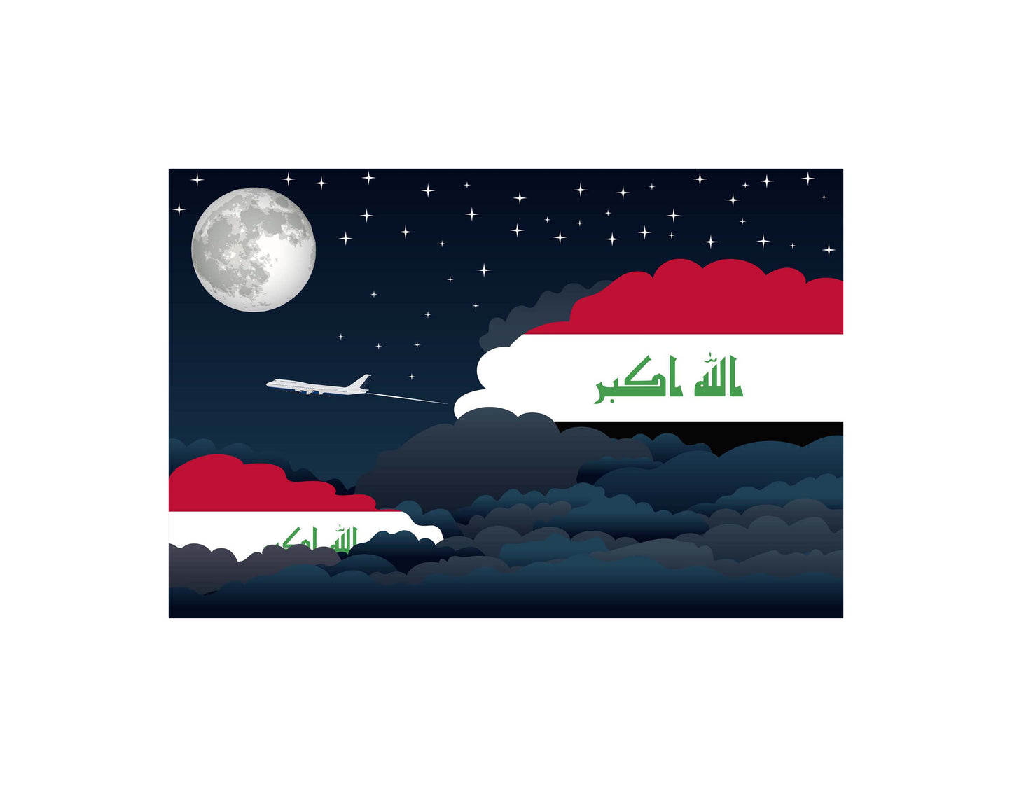 Iraq Night Clouds Blanket Throw