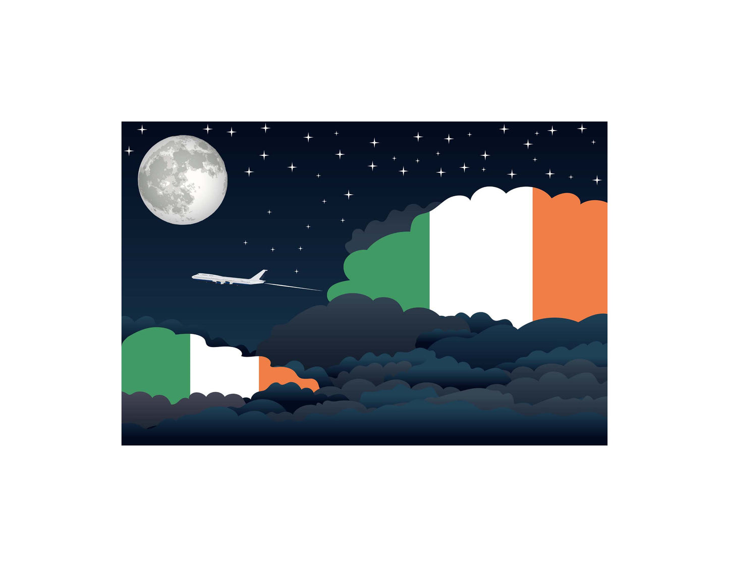 Ireland Night Clouds Blanket Throw