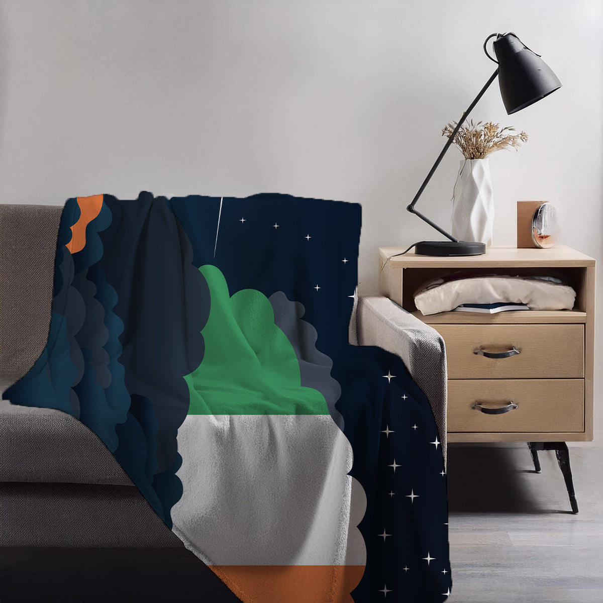 Ireland Night Clouds Blanket Throw
