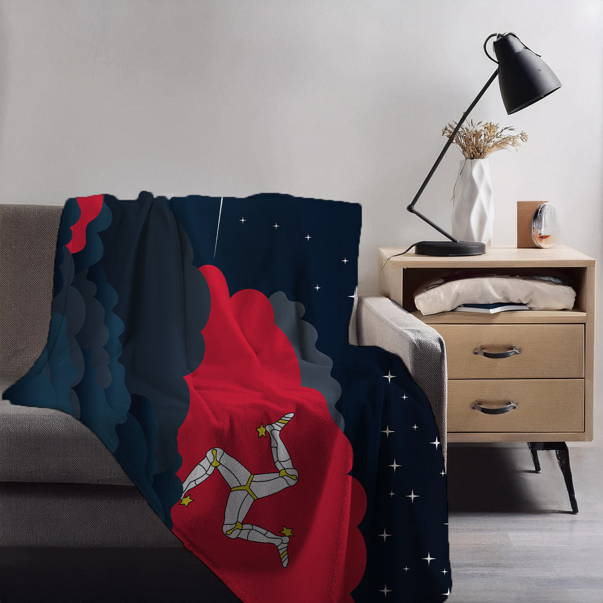 Isle of Man Night Clouds Blanket Throw