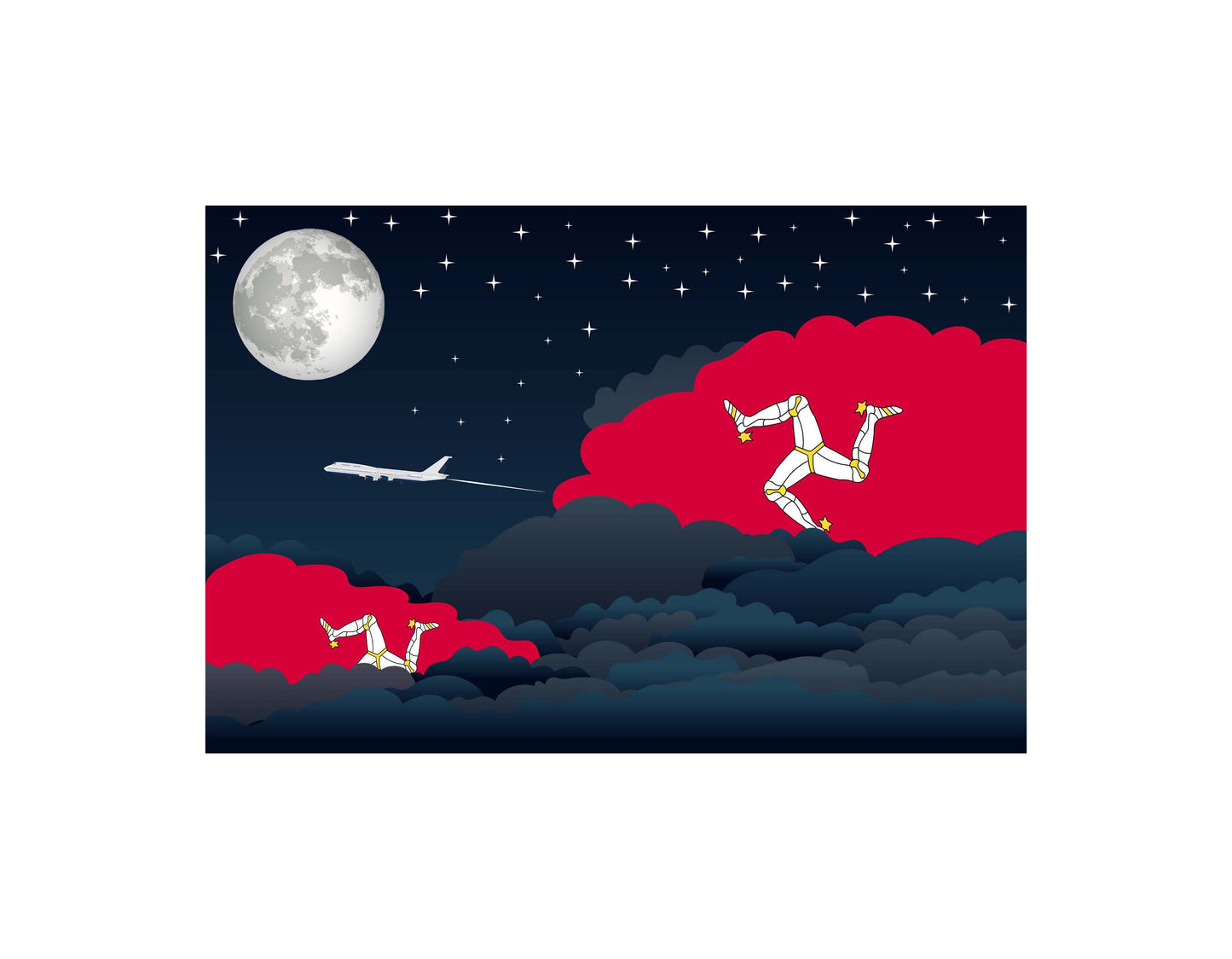 Isle of Man Night Clouds Blanket Throw