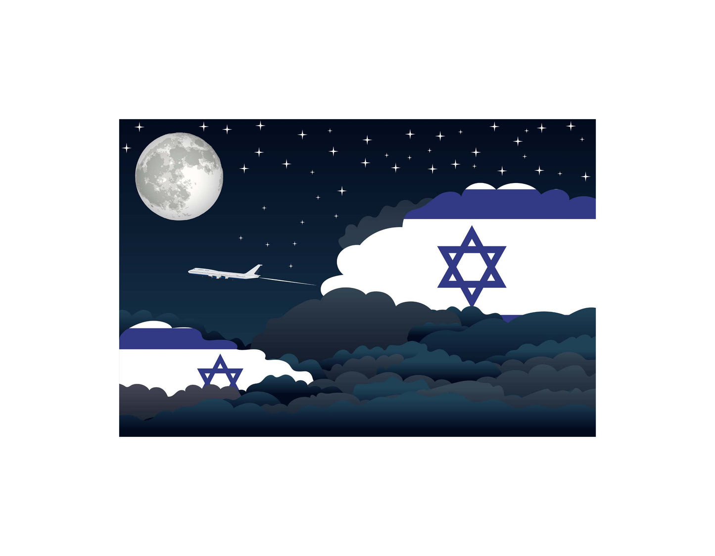 Israel Night Clouds Blanket Throw