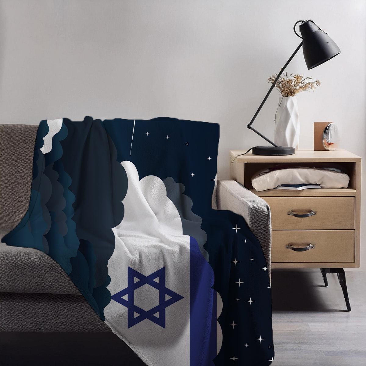 Israel Night Clouds Blanket Throw