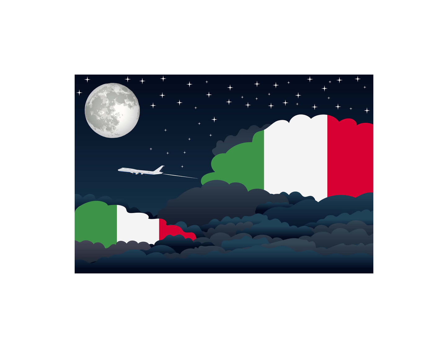 Italy Night Clouds Blanket Throw