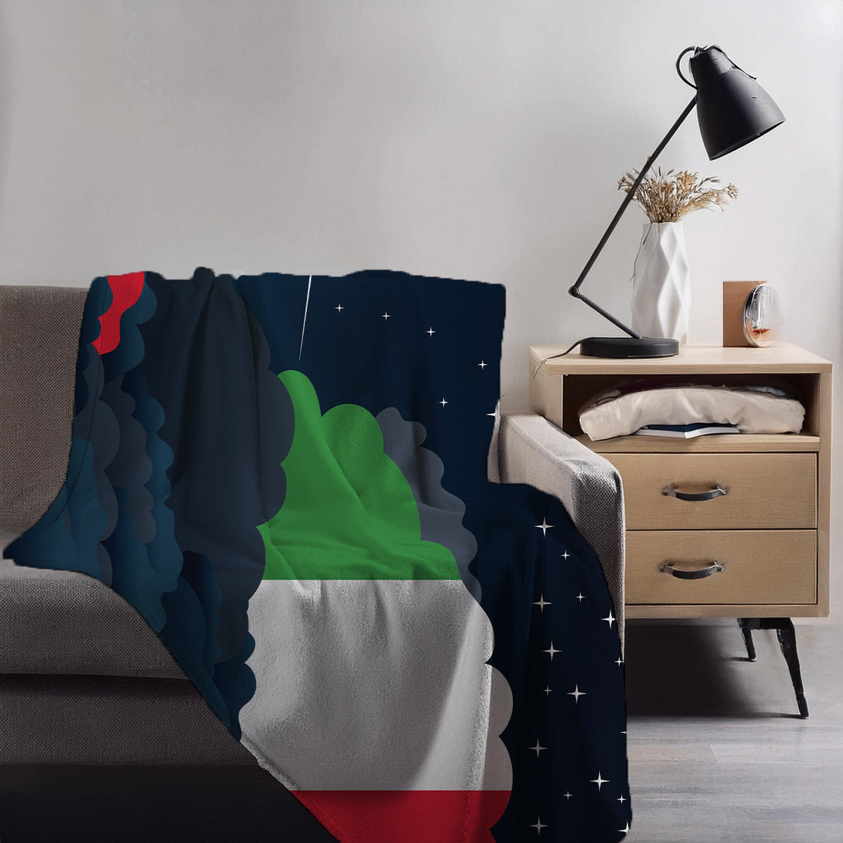 Italy Night Clouds Blanket Throw