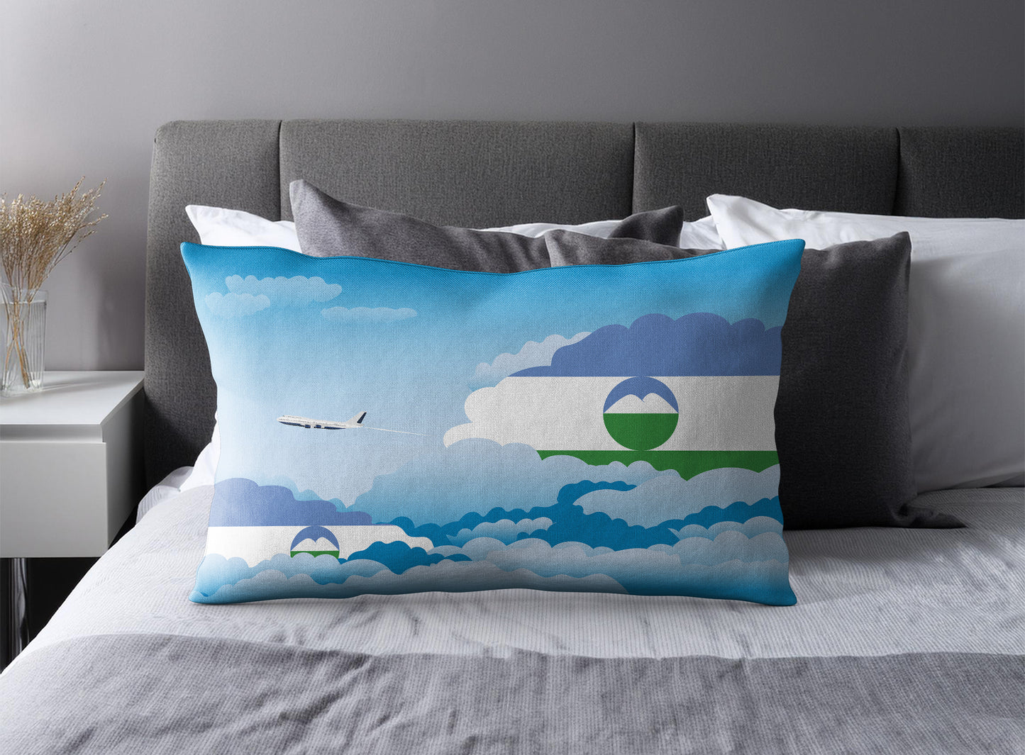 Kabardino Balkaria Day Clouds Pillow Case and Pillow Throw