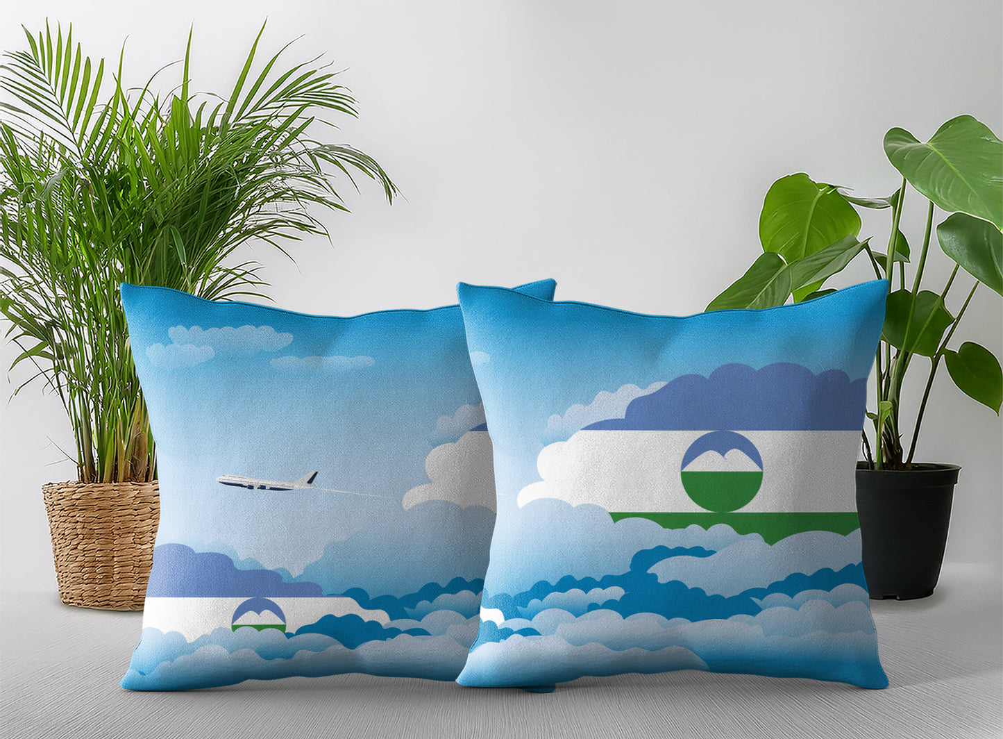 Kabardino Balkaria Day Clouds Pillow Case and Pillow Throw