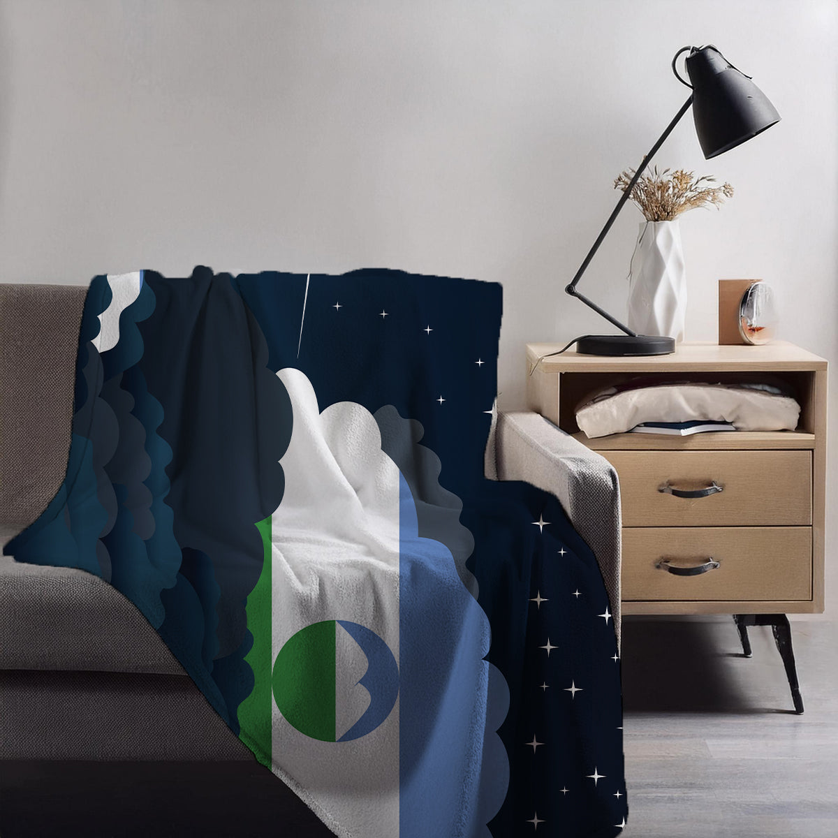 Kabardino Balkaria Night Clouds Blanket Throw