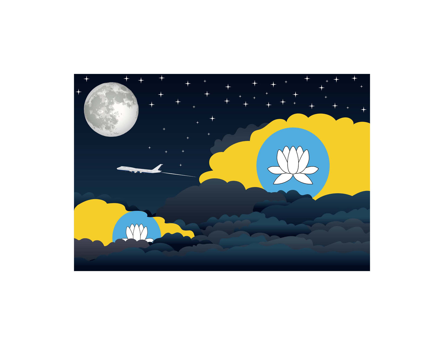 Kalmykia Night Clouds Blanket Throw