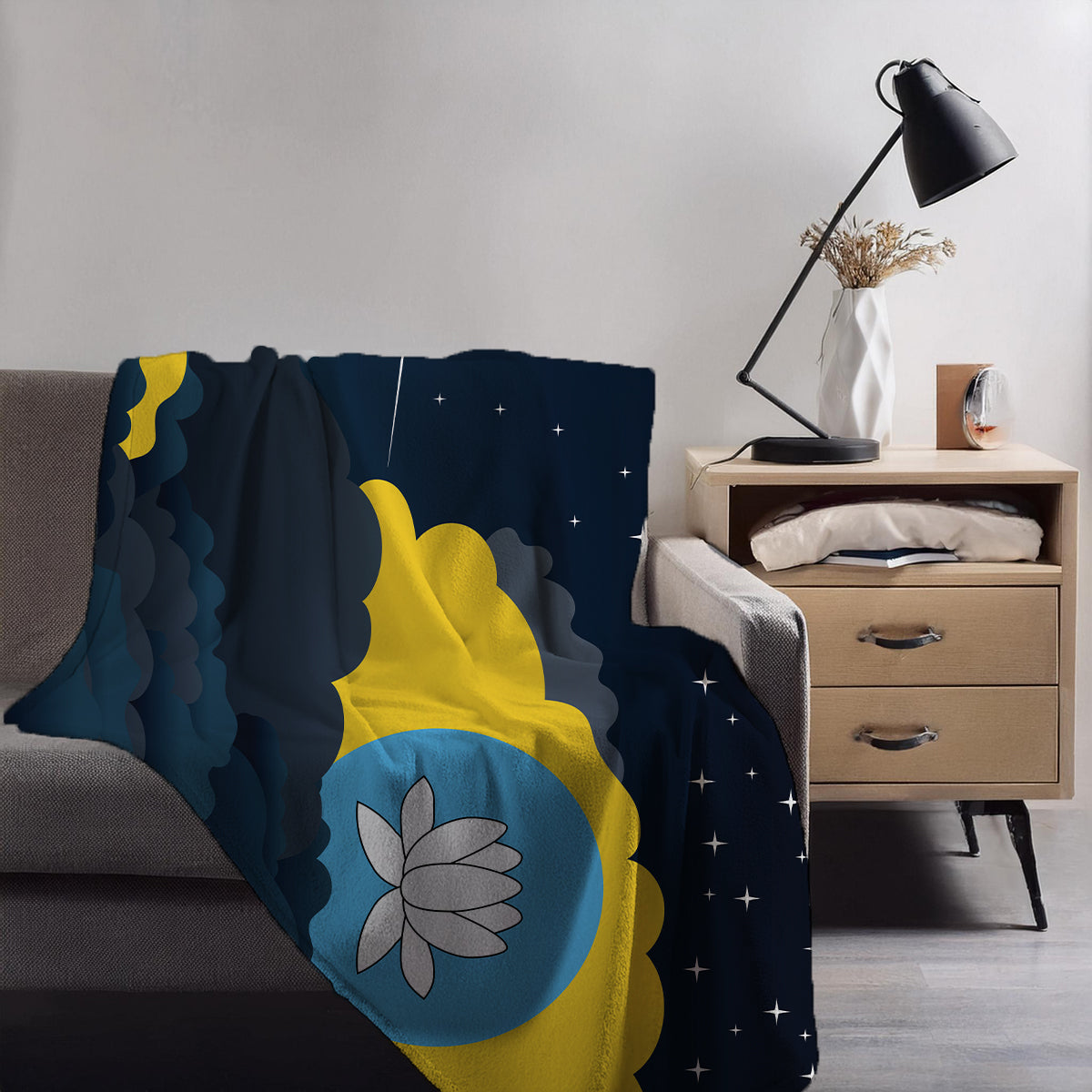 Kalmykia Night Clouds Blanket Throw