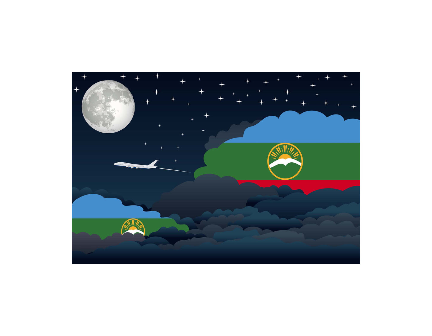 Karachay Cherkessia Night Clouds Blanket Throw