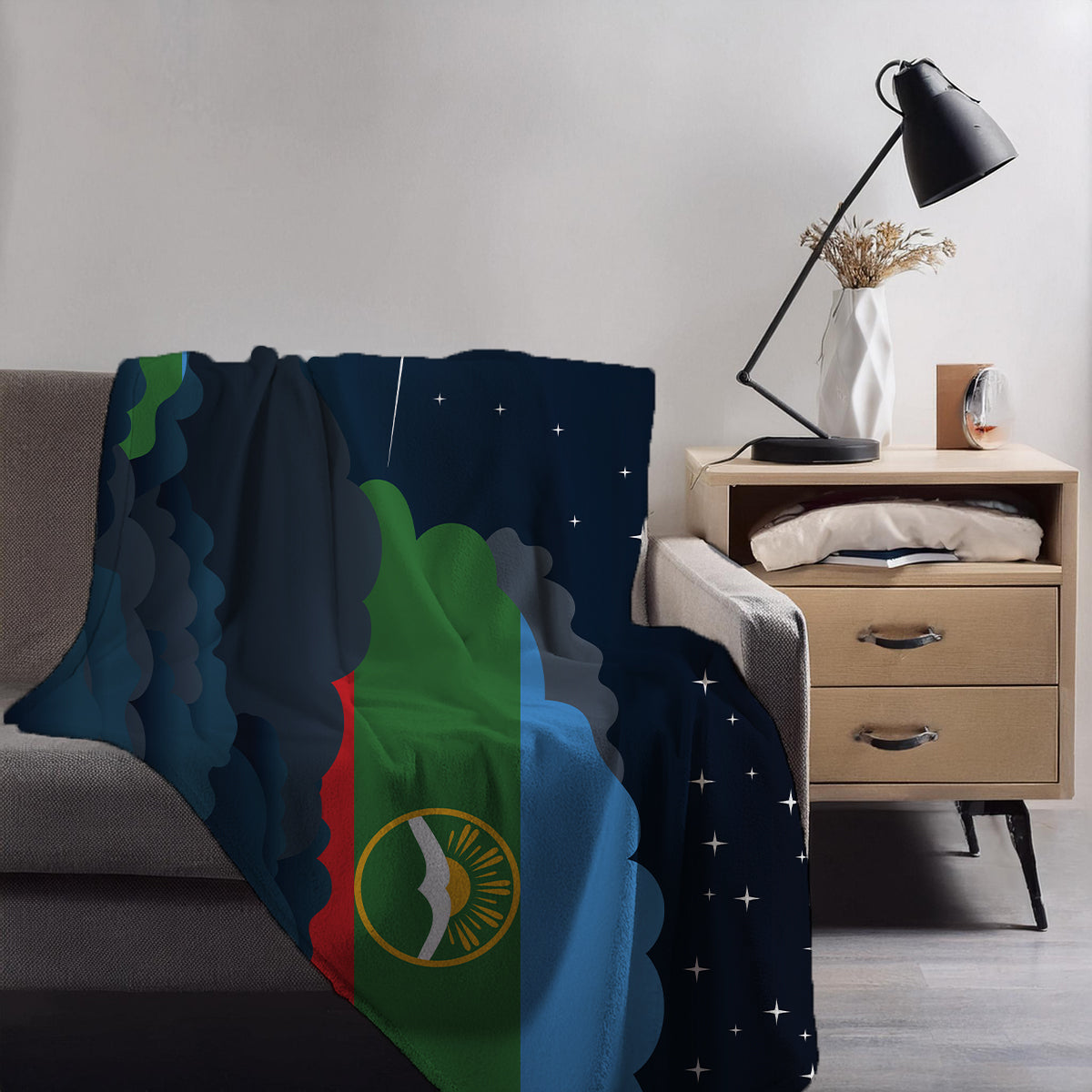 Karachay Cherkessia Night Clouds Blanket Throw