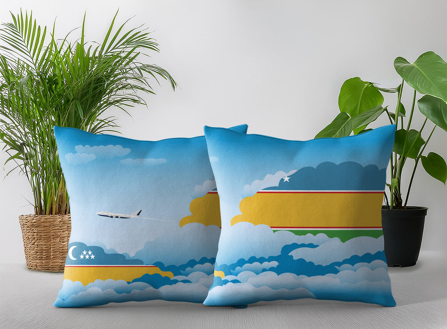 Karakalpakstan Day Clouds Pillow Case and Pillow Throw