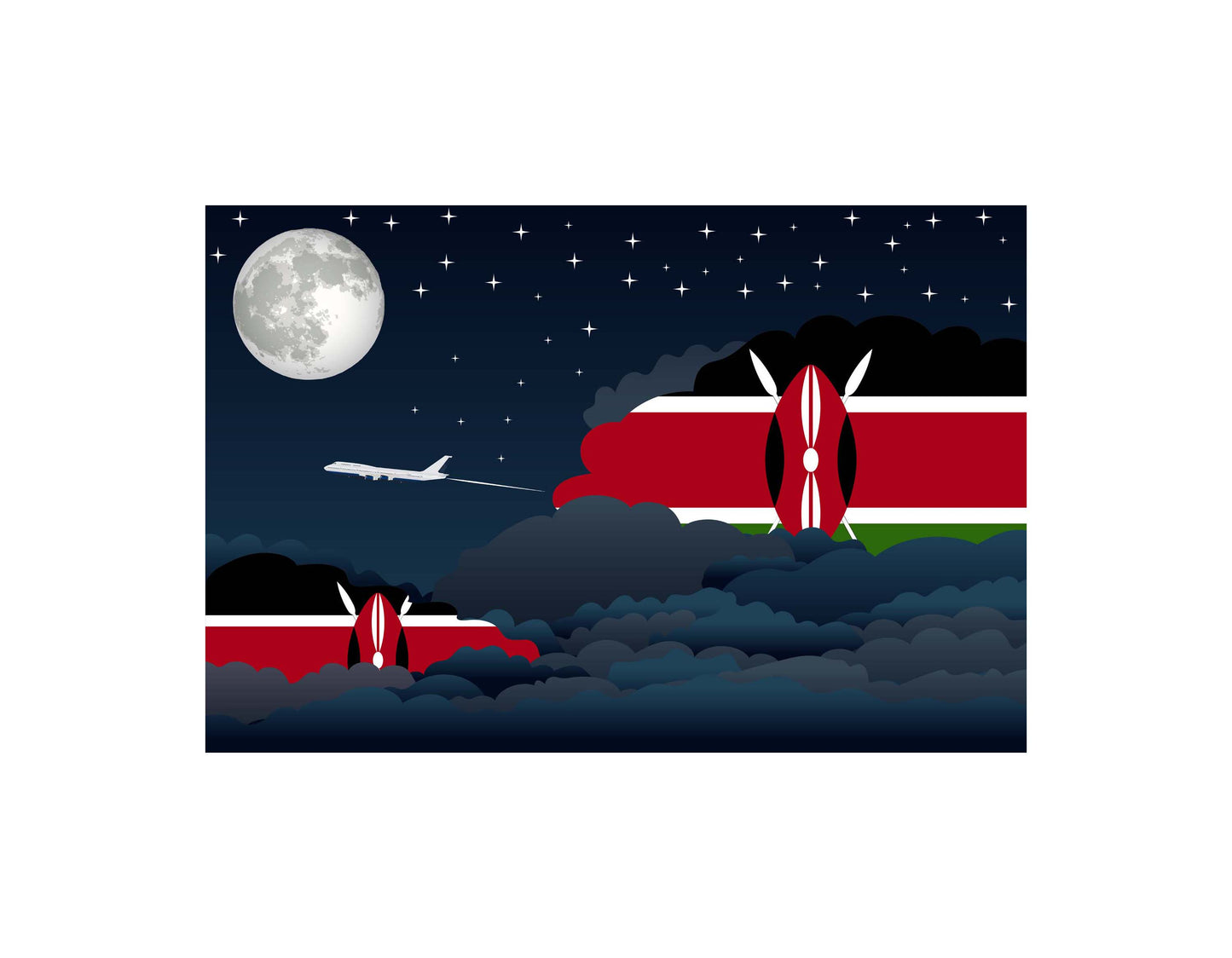 Kenya Night Clouds Blanket Throw