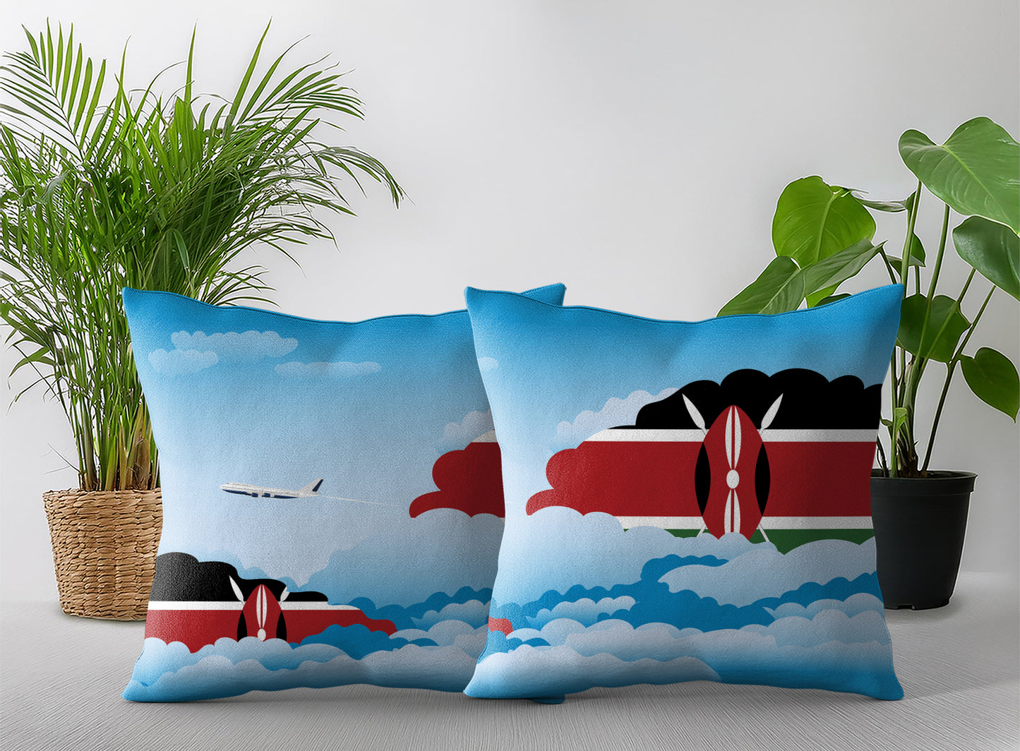 Kenya Day Clouds Pillow Case and Pillow Throw