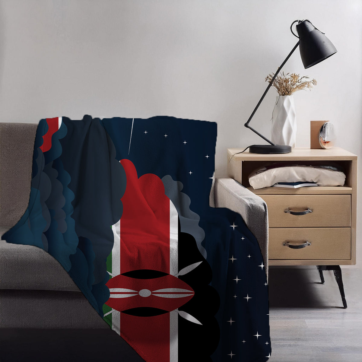 Kenya Night Clouds Blanket Throw