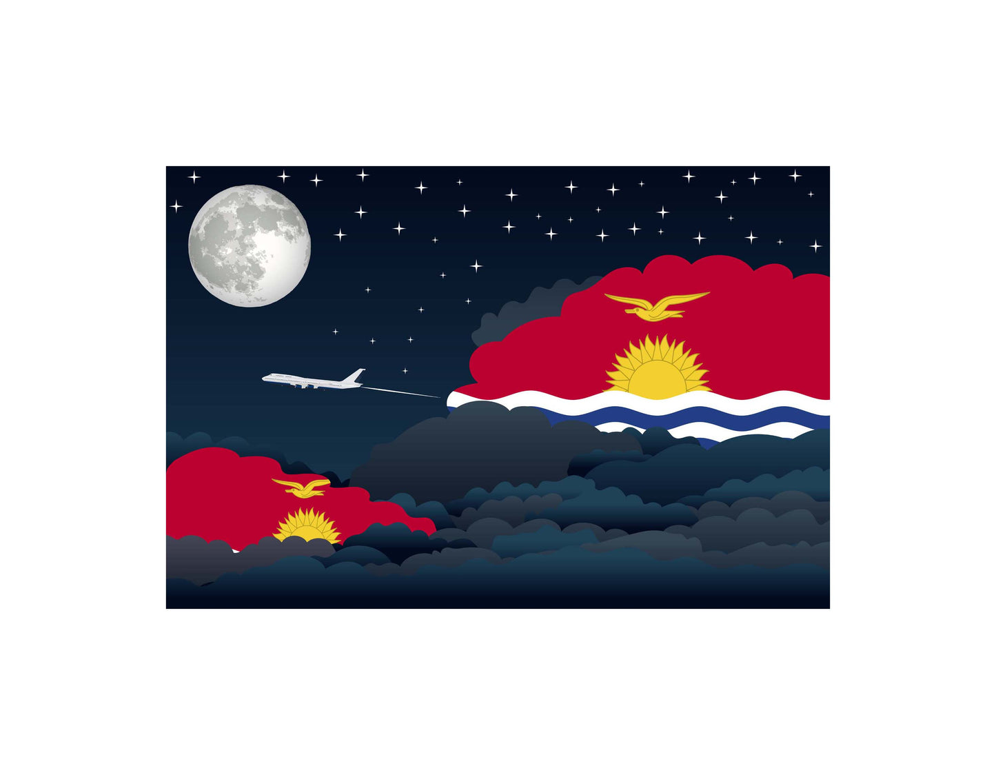 Kiribati Night Clouds Blanket Throw