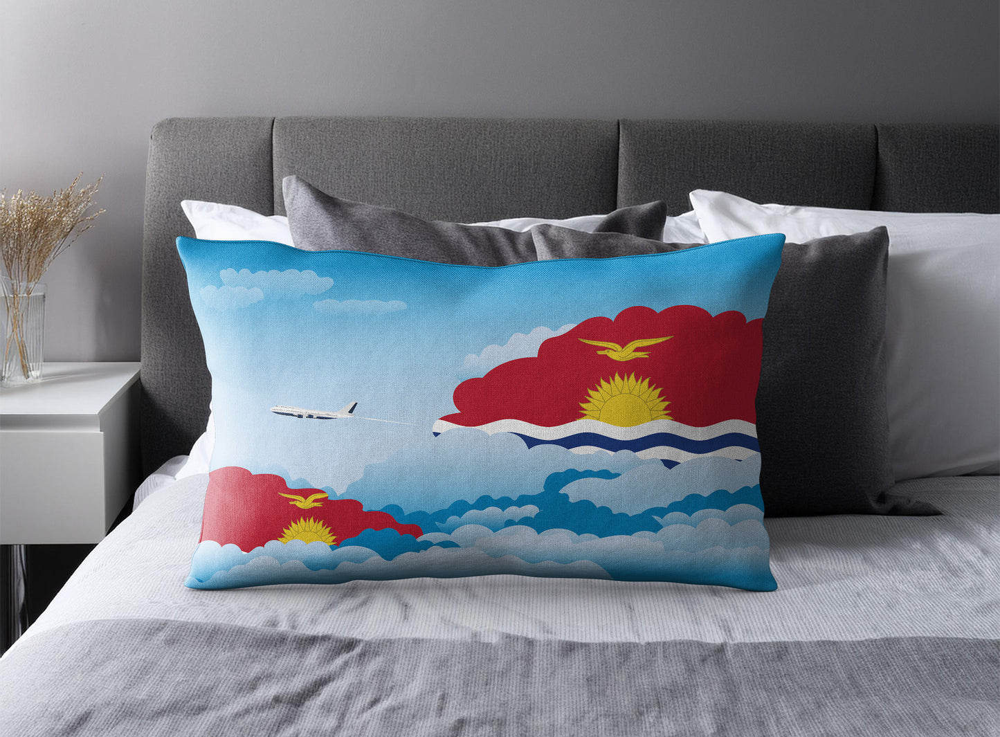 Kiribati Day Clouds Pillow Case and Pillow Throw