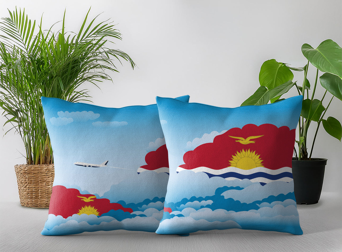 Kiribati Day Clouds Pillow Case and Pillow Throw