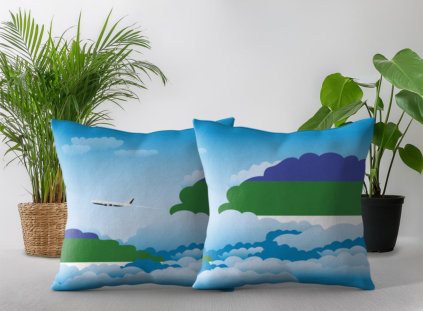 Komi Day Clouds Pillow Case and Pillow Throw