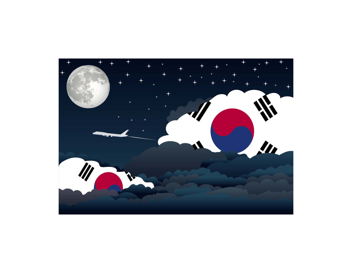Korea South Night Clouds Blanket Throw