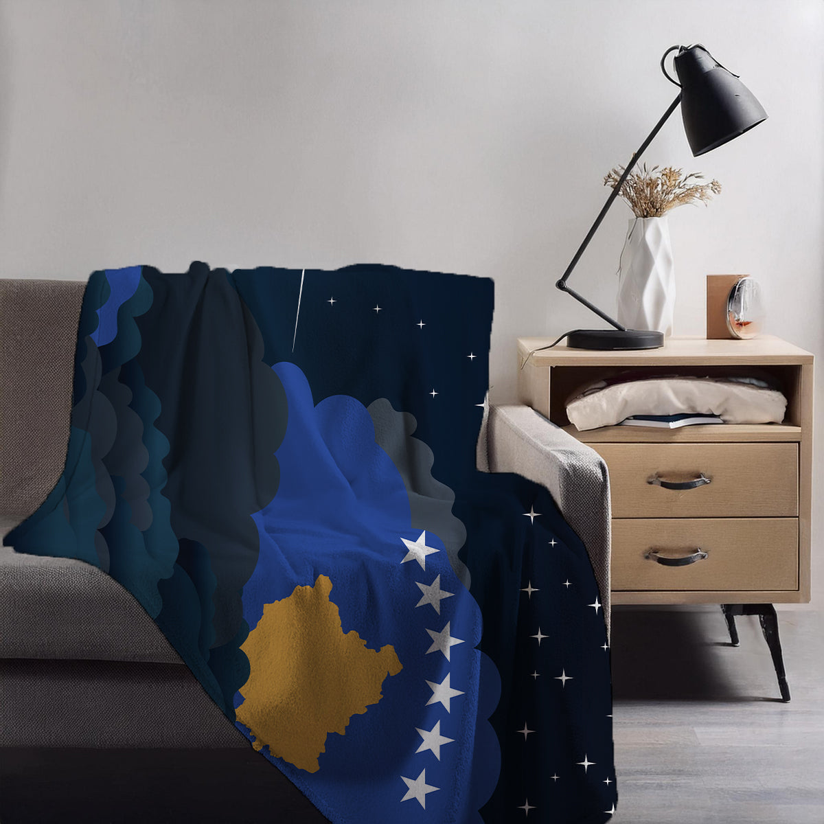 Kosovo Night Clouds Blanket Throw